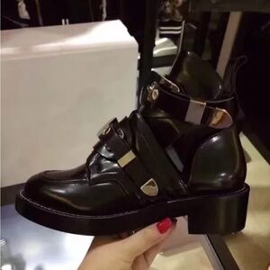 DHGate Motorcycle Fashion Cut-out Ankle Boots